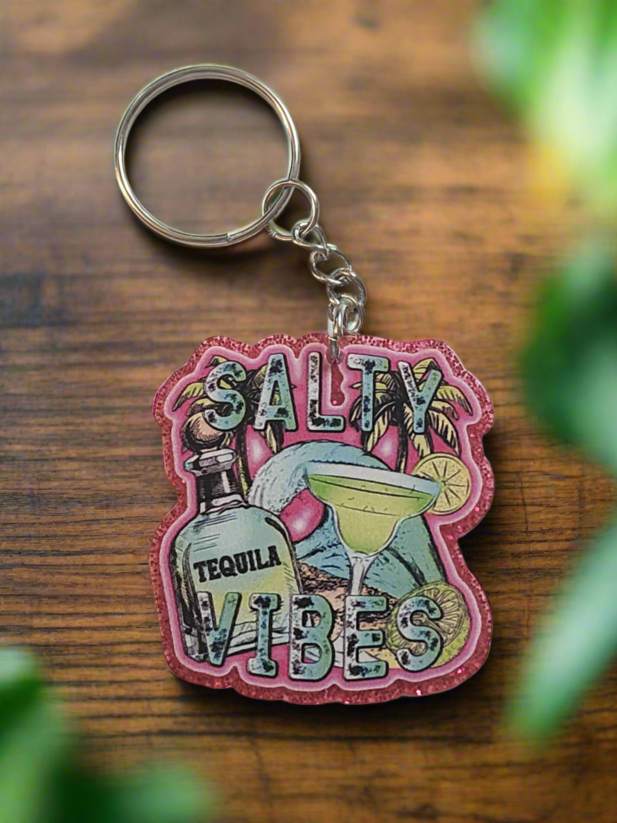 Salty vibes keychain